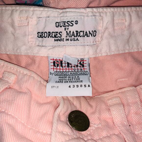 Vintage 80s Guess High Waist denim shorts pink - Picture 4 of 7